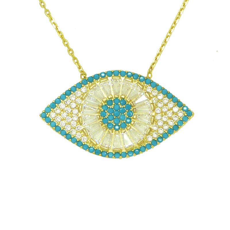 18K Gold Plated on Sterling Silver Evil Eye "NYX" Necklace by bara boheme