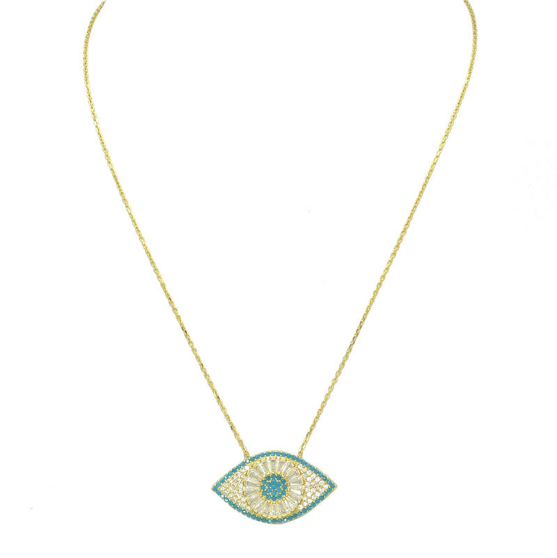 18K Gold Plated on Sterling Silver Evil Eye "NYX" Necklace by bara boheme