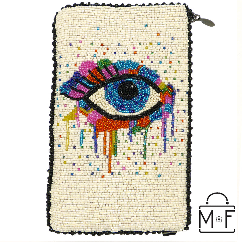 Mary Frances Eye Paint Beaded Cross Body Phone Bag - ILoveThatGift