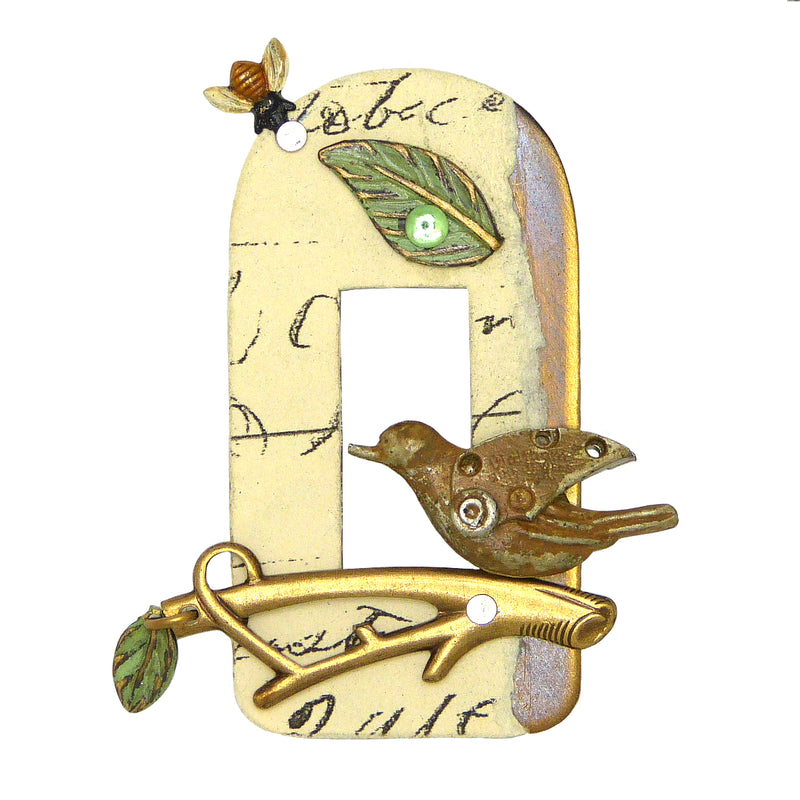 Mullanium Jewelry Framed Steampunk Bird in Tree Pin Handmade Artists Jim Tori Mullan - ILoveThatGift