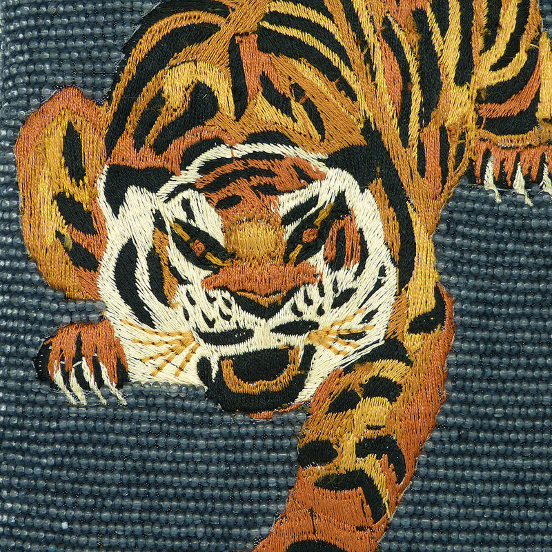 Mary Frances Fierce Beaded Embroidered Tiger Cross Body Phone Bag Denim Blue - ILoveThatGift
