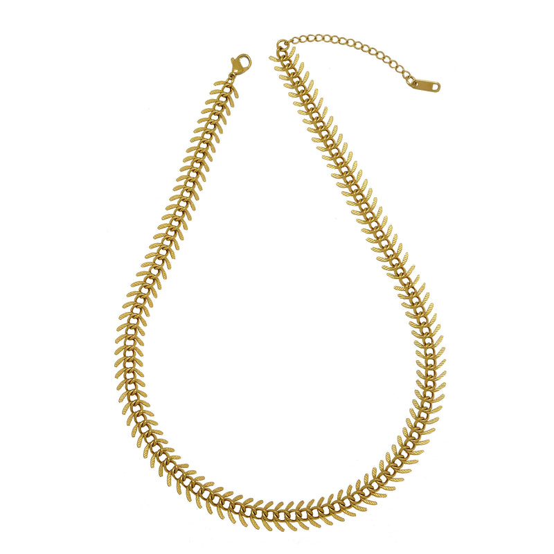 Fishbone 18K Gold Link Necklace 18" by Sahira - ILoveThatGift