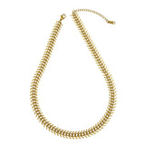 Fishbone 18K Gold Link Necklace 18