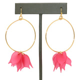 NahMu Pink Fuchsia Resin Acrylic Flower Hoop Earrings 672 NWT - ILoveThatGift