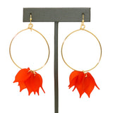 NahMu Red Resin Acrylic Flower Hoop Earrings 672 NWT - ILoveThatGift