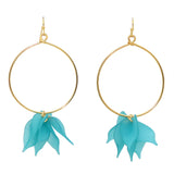 NahMu Turquoise Blue Resin Acrylic Flower Hoop Earrings 672 NWT - ILoveThatGift