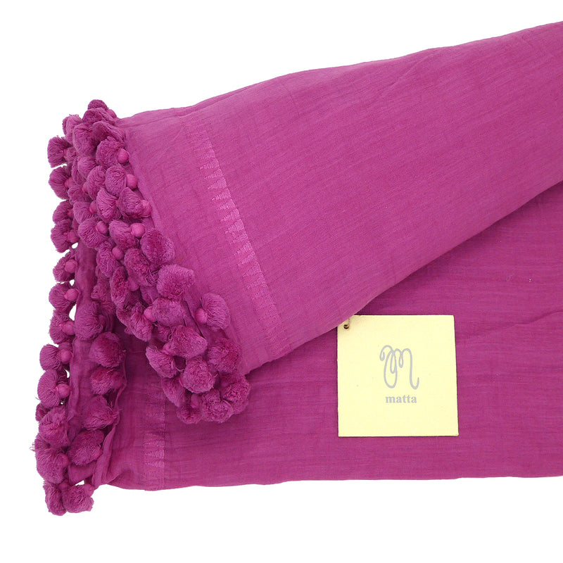 Matta NY Dupatta Shawl Scarf Pink Fuchsia Large 100 x 200 cm - ILoveThatGift
