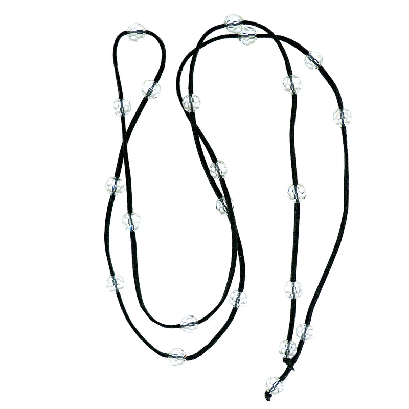 Gigi & Sugar Deerskin Faceted Clear Crystal Leather Necklace Choker Dark Gray - ILoveThatGift