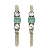 Dorata Handmade Swarovski Crystal Pacific Opal Clear Hoop Earrings wear with Mariana - ILoveThatGift