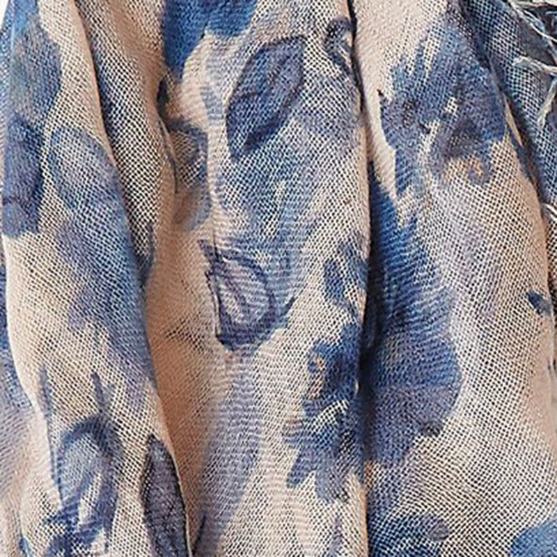 Chan Luu Scarf Soft Cashmere Silk Wrap Indigo Blue French Floral - ILoveThatGift