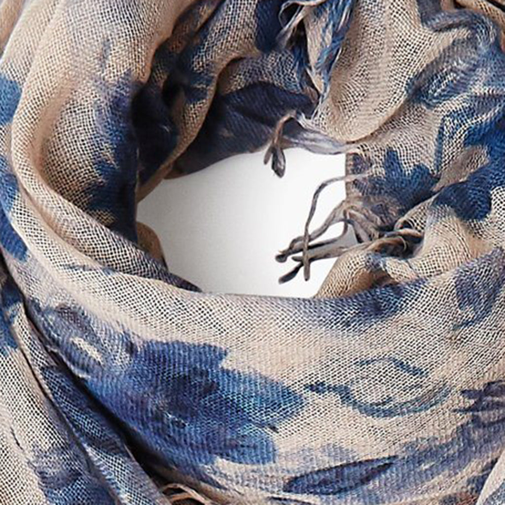 Chan Luu Scarf Soft Cashmere Silk Wrap Indigo Blue French Floral - ILoveThatGift