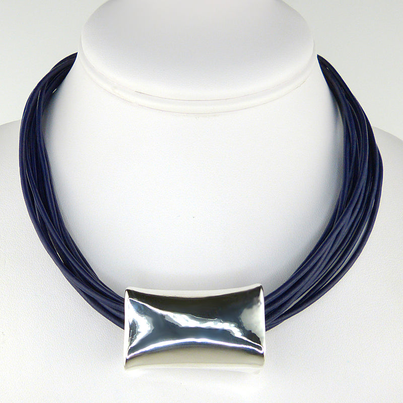 Simon Sebbag Leather Necklace INDIGO BLUE Add Sterling Silver Slide - ILoveThatGift