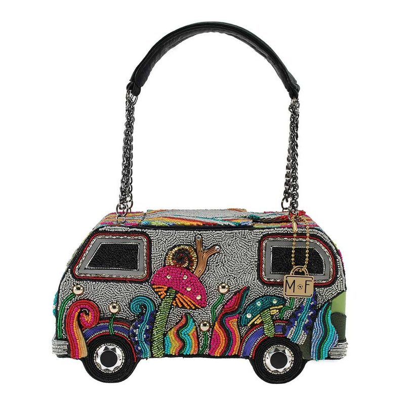 Mary Frances It's A Trip Embellished Bus Top-Handle Bag VW Bus Hippie Van 18-432 - ILoveThatGift