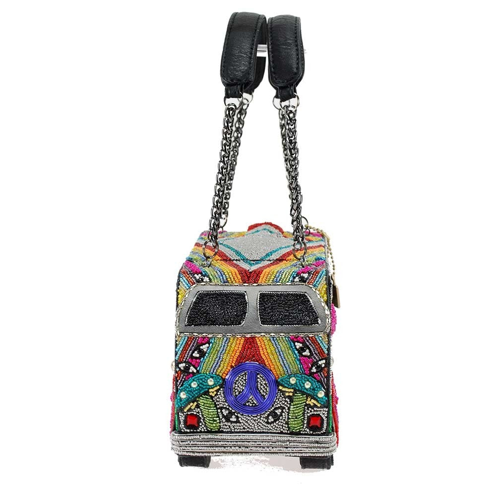 Mary Frances It's A Trip Embellished Bus Top-Handle Bag VW Bus Hippie Van 18-432 - ILoveThatGift