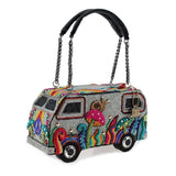 Mary Frances It's A Trip Embellished Bus Top-Handle Bag VW Bus Hippie Van 18-432 - ILoveThatGift