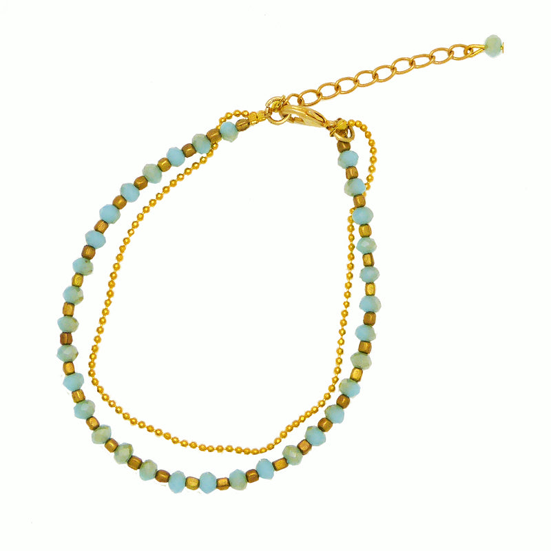 Handmade Semi-precious Blue stone and Gold Bracelet Trades Haim Shahar - ILoveThatGift