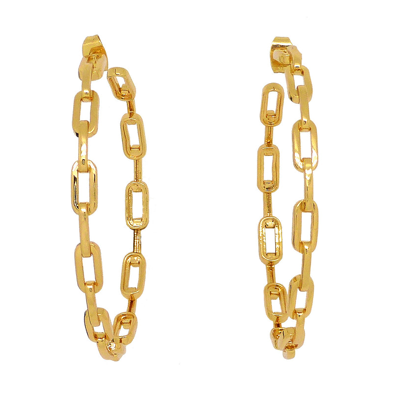 Kaye Link 18K Gold Link Hoop Post Earrings by Sahira - ILoveThatGift