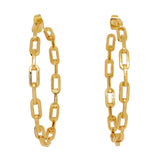 Kaye Link 18K Gold Link Hoop Post Earrings by Sahira