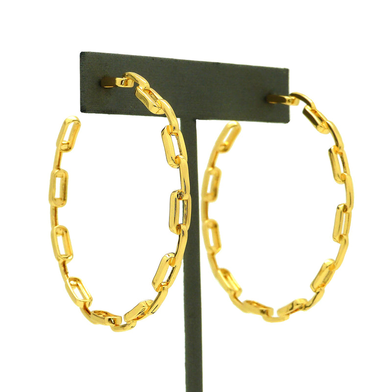 Kaye Link 18K Gold Link Hoop Post Earrings by Sahira - ILoveThatGift