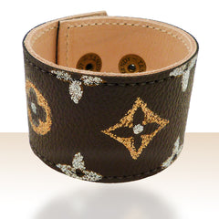 Louis Vuitton Altered/Recycled Adjustable Monogram Bracelet Band Gold - $65  - From Katheline