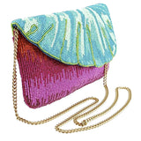 Mary Frances Leaf It Pink Beaded Crossbody Clutch Handbag Phone - ILoveThatGift