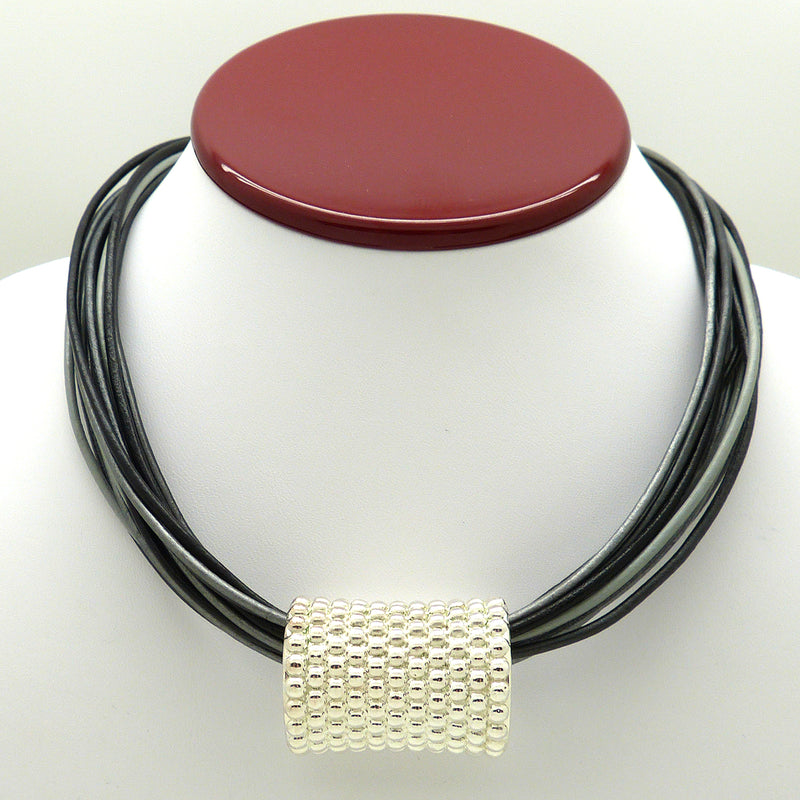 Simon Sebbag Leather Necklace 4 colors Black Pewter Slate Gunmetal 17" Add Sterling Silver Slide - ILoveThatGift