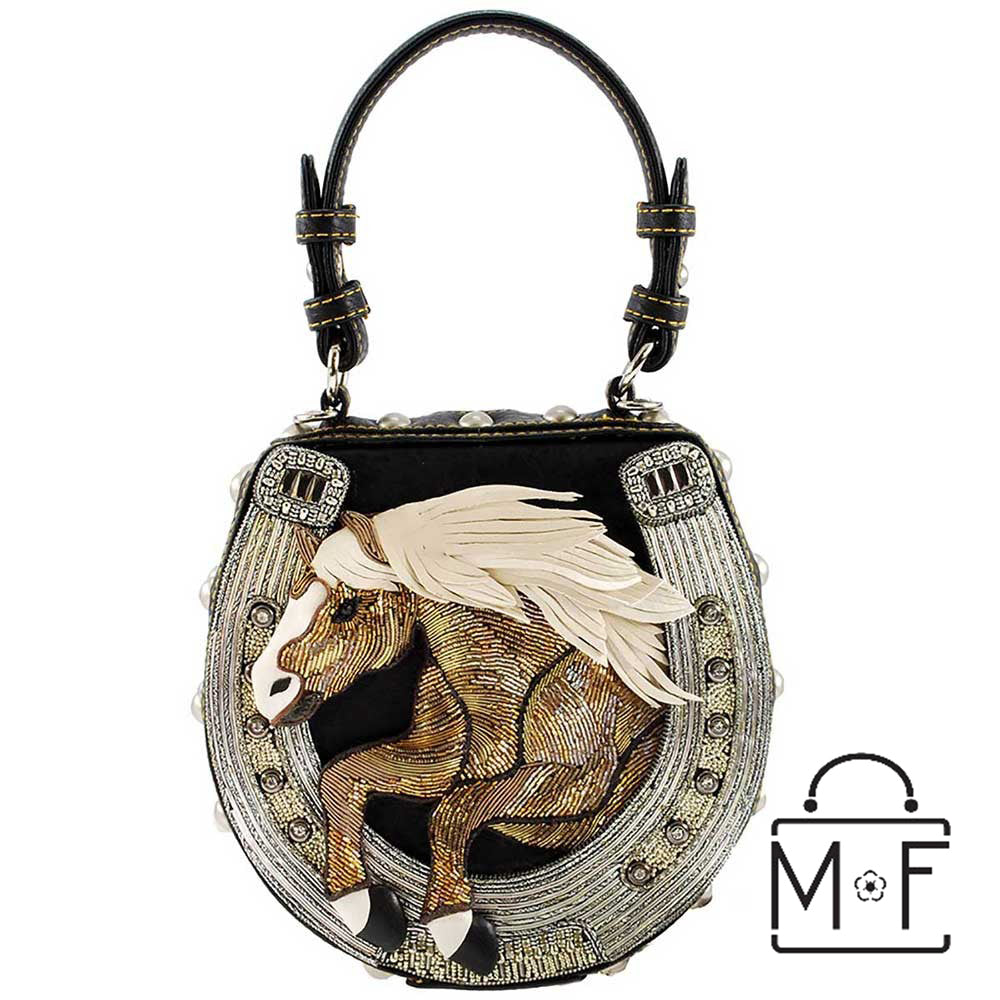 Mary Frances Mane Stay Embellished Horse Top Handle Bag Riding Equestrian 17-356 - ILoveThatGift