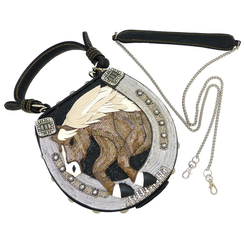 Mary Frances Mane Stay Embellished Horse Top Handle Bag Riding Equestrian 17-356 - ILoveThatGift