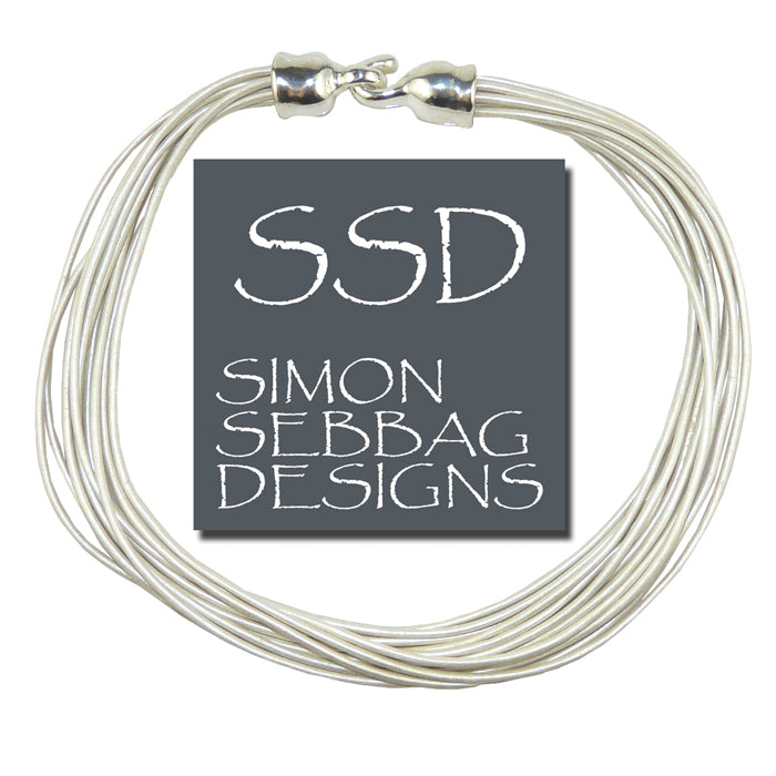 Simon Sebbag Leather Necklace Pearl White Add Sterling Silver Slide - ILoveThatGift