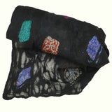Handmade Felted Merino Wool Chiffon Scarf Wrap Pomegranate Moon Mosaic 76" x 29" - ILoveThatGift
