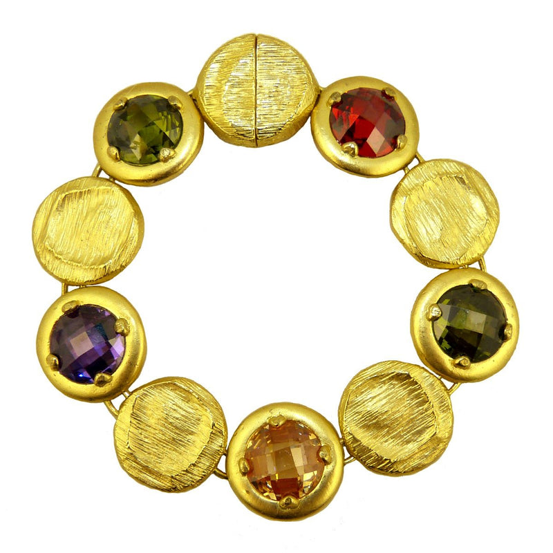 Gold Toned Africa Semi Precious Stones Bracelet Magnetic Closure Marco Bicego Inspired - ILoveThatGift