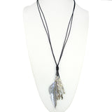 Lilly's Allure Black Leather Silver Pearl Feather Necklace N29 Wear w Uno de 50 - ILoveThatGift