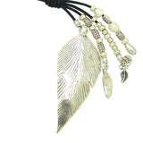 Lilly's Allure Black Leather Silver Pearl Feather Necklace N29 Wear w Uno de 50 - ILoveThatGift