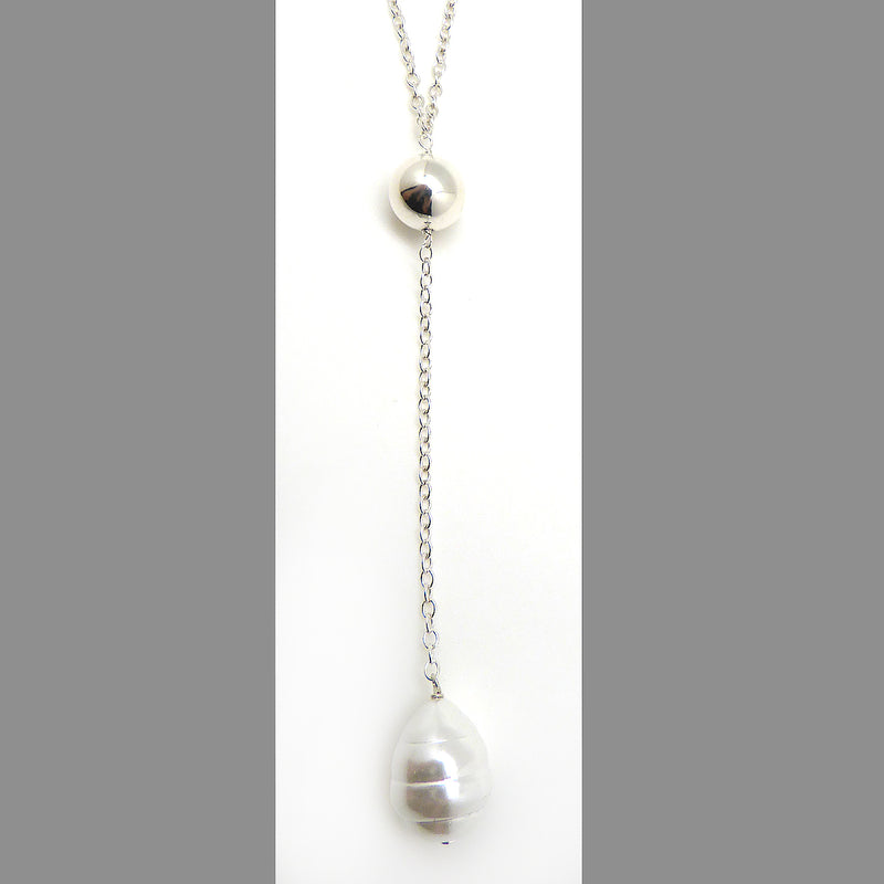 Simon Sebbag Sterling Silver White Pearl Pendant Necklace on Long SS Chain N431BSP - ILoveThatGift