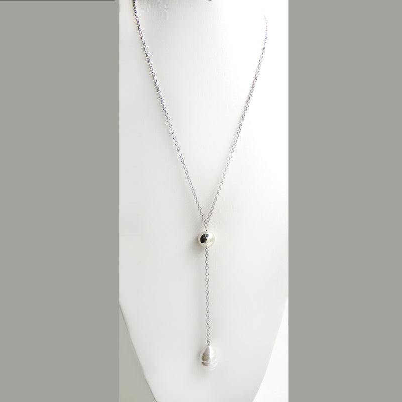 Simon Sebbag Sterling Silver White Pearl Pendant Necklace on Long SS Chain N431BSP - ILoveThatGift