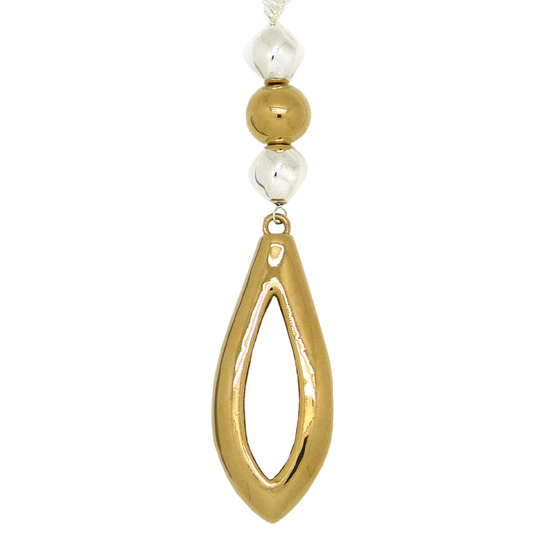 Simon Sebbag Gold Sterling Silver Two Tone Pendant Necklace on 36" SS Chain N477V - ILoveThatGift