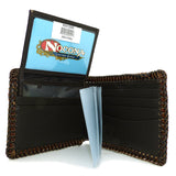 Nocona Western Mens Wallet Bi-Fold Pass Case Praying Cowboy Leather Brown Laced N5413908 - ILoveThatGift