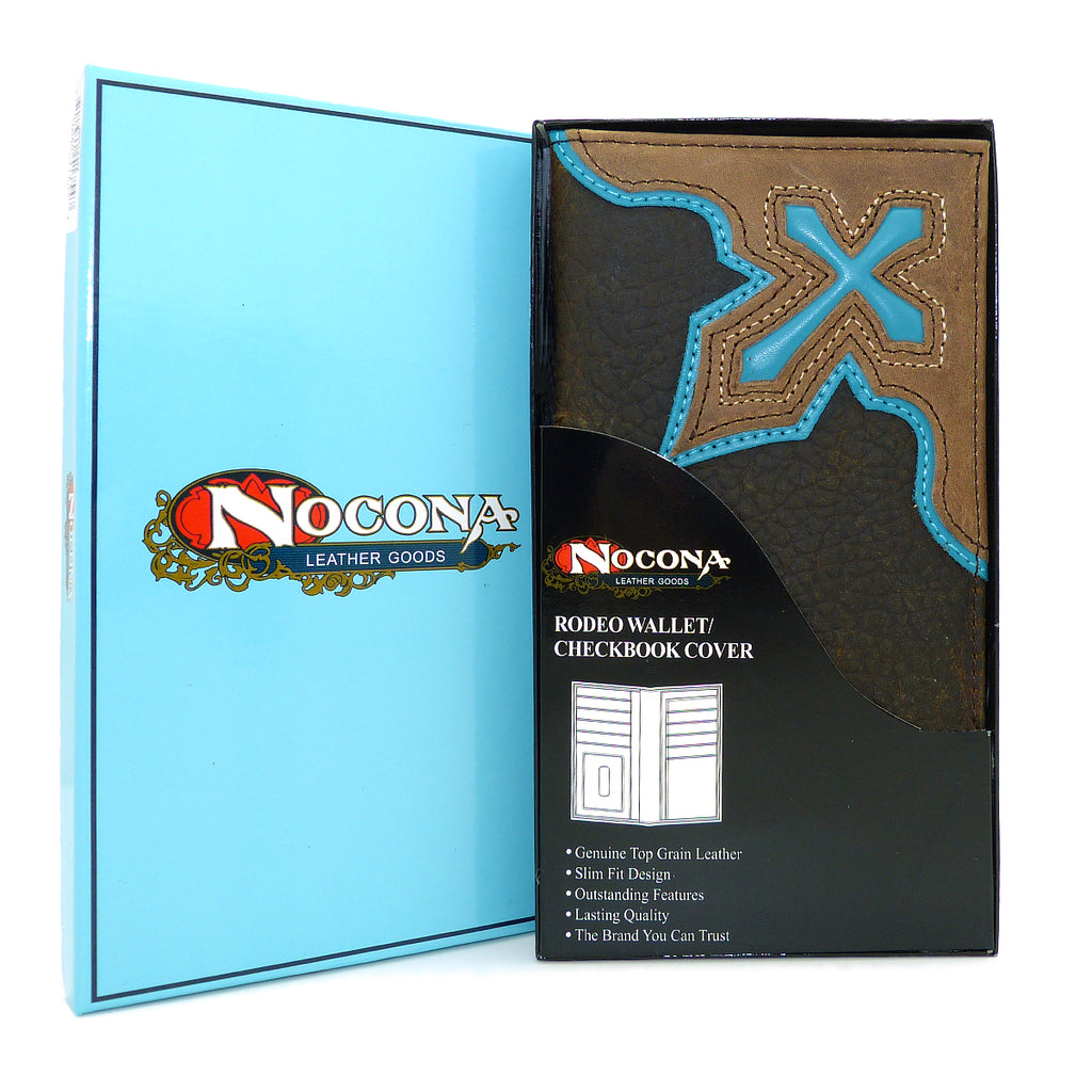 Western Rodeo Checkbook Wallet For Men - Genuine Leather Long Wallet