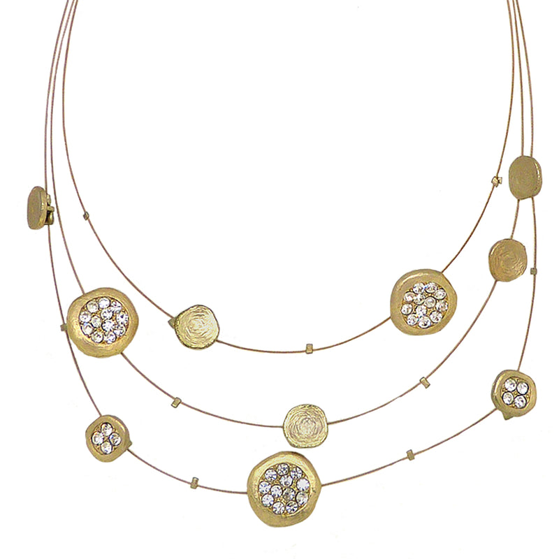 New Pave and Gold Disc Necklace & Earring Set by Liza Kim - ILoveThatGift