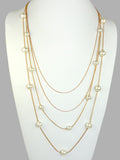 4 Strand Rose Gold Pearl Necklace 26" - 33" by Liza Kim - ILoveThatGift