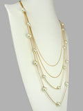 4 Strand Rose Gold Pearl Necklace 26" - 33" by Liza Kim - ILoveThatGift