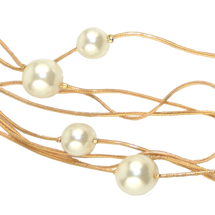 4 Strand Rose Gold Pearl Necklace 26" - 33" by Liza Kim - ILoveThatGift