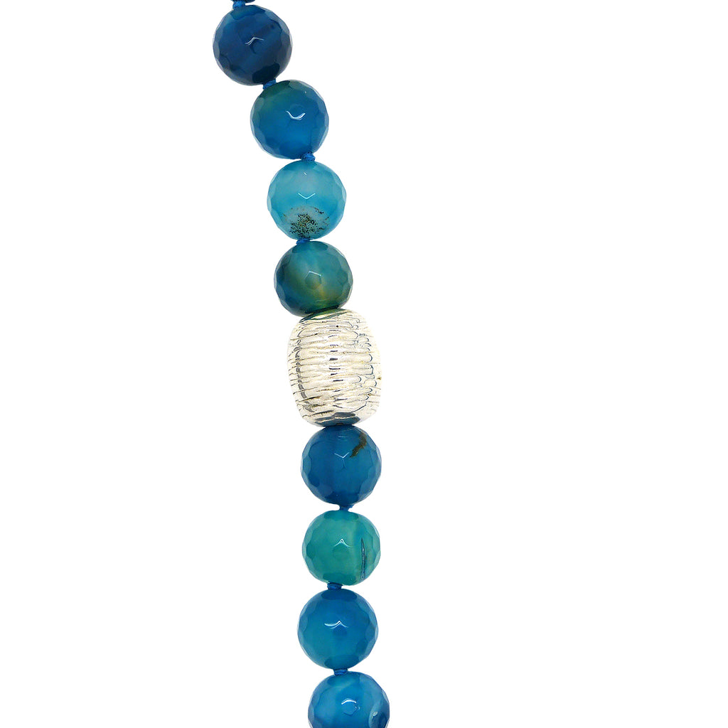 Simon Sebbag Sterling Silver Bright Blue Fire Agate Beads Toggle Clasp Necklace NB114NBFA24 - ILoveThatGift