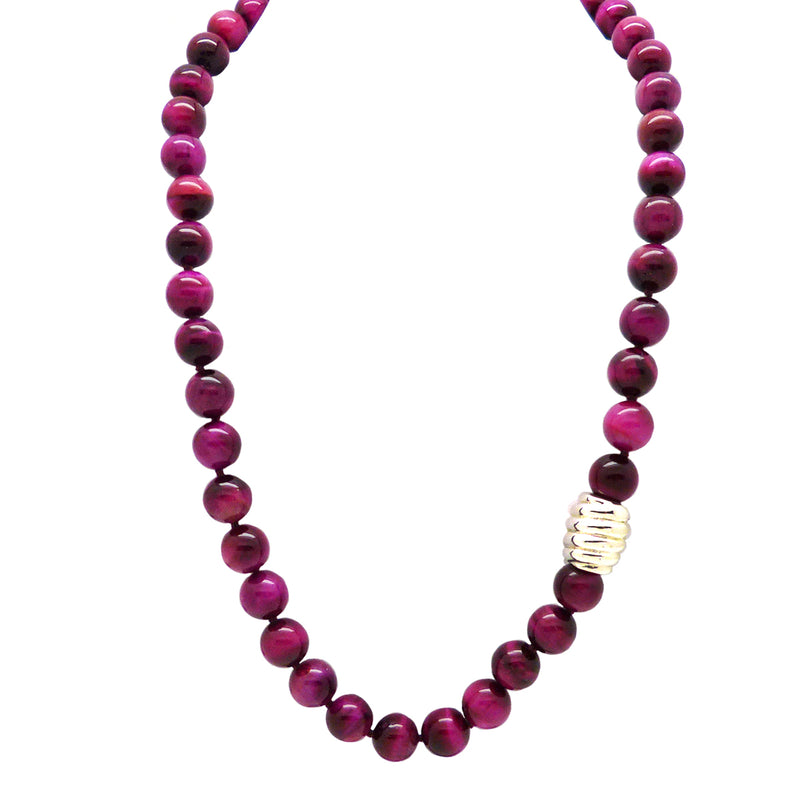 Simon Sebbag Sterling Silver Pink Tigers Eye Cyclone Beads Toggle Necklace 24 inch NB133PTE - ILoveThatGift