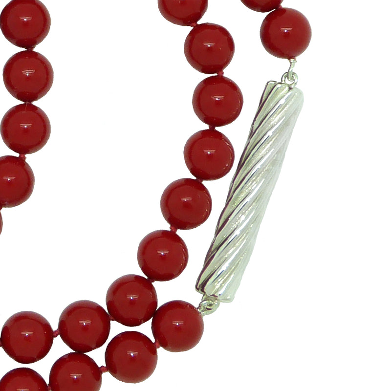 Simon Sebbag Red Coated Shell Sterling Silver Tube Necklace NB345RCS36 - ILoveThatGift
