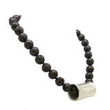 Simon Sebbag Sterling Gunmetal Plated Lava Necklace with Hammered Silver 925 Bead SSD NB606 - ILoveThatGift