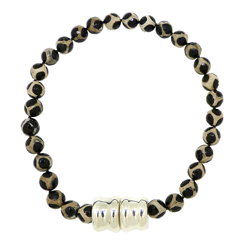 Simon Sebbag Sterling Silver Tortoise Agate Beads Magnetic Clasp Necklace 19 inches NB622TA - ILoveThatGift
