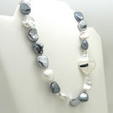 Simon Sebbag White Gray Shell Pearl Nugget Sterling Silver Necklace NB640WGSN - ILoveThatGift