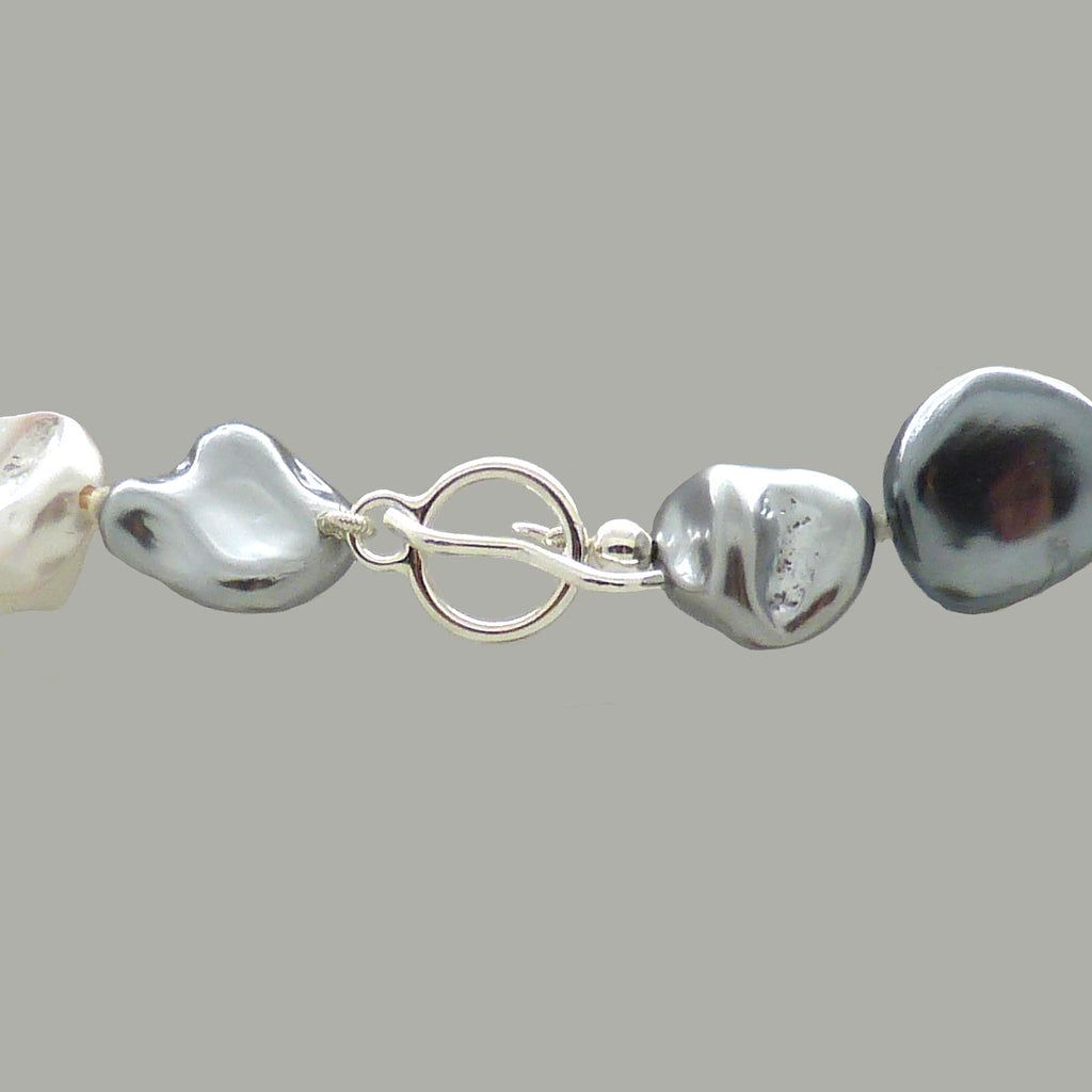 Simon Sebbag White Gray Shell Pearl Nugget Sterling Silver Necklace NB640WGSN - ILoveThatGift