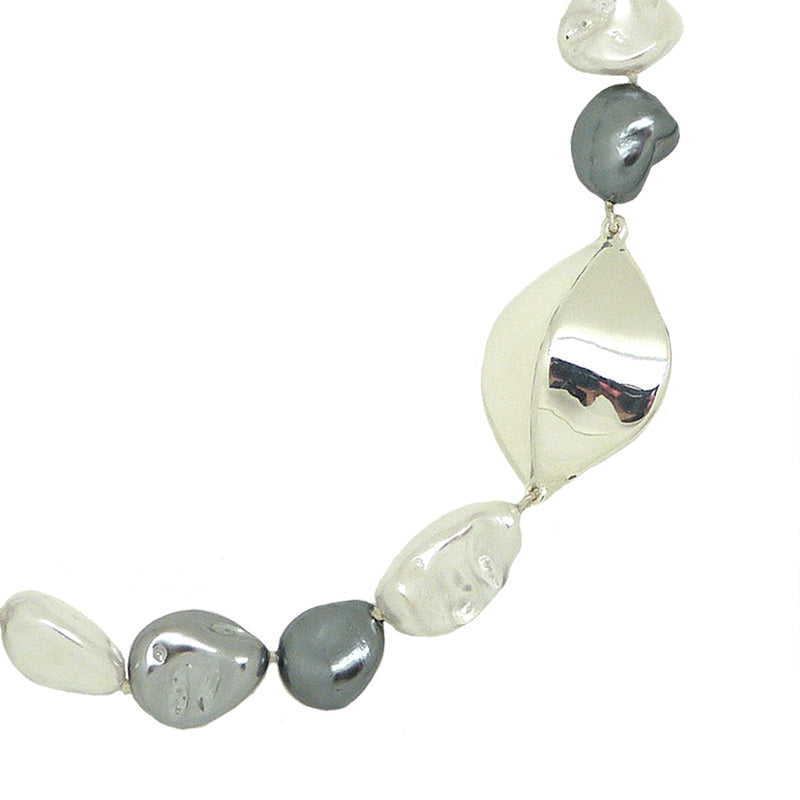 Simon Sebbag White Gray Shell Pearl Nugget Sterling Silver Necklace NB640WGSN - ILoveThatGift